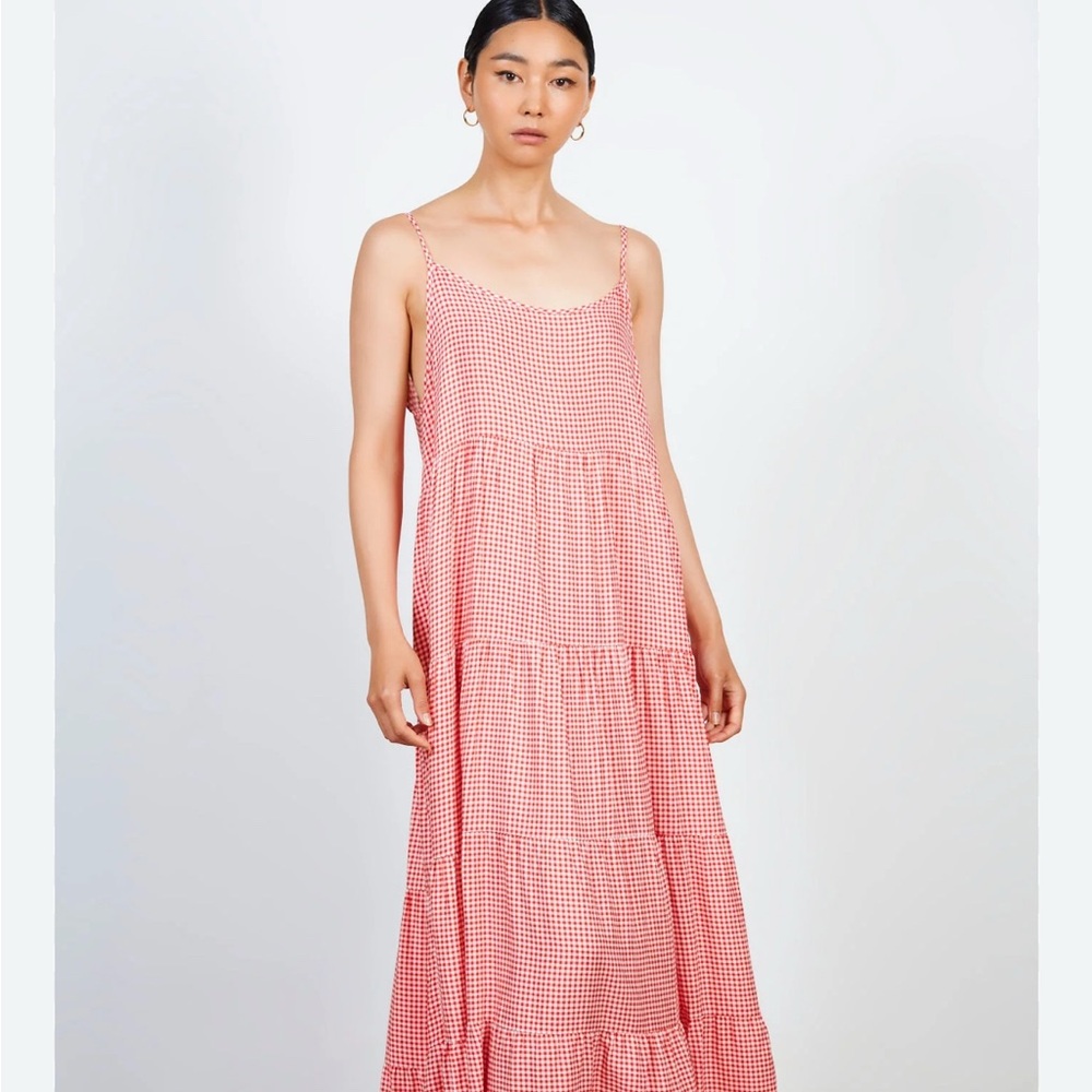 Glassworks London Red Gingham Maxi Dress size S/M